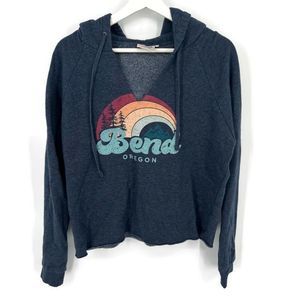 Techstyles Bend Oregon Retro Rainbow V Neck Sweatshirt Hoodie Sz M